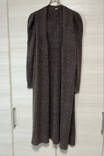 미라 오웬 니트 롱 가디건 그레이