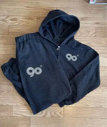 9090 girl 맨투맨 셋업 블랙 S Y2K