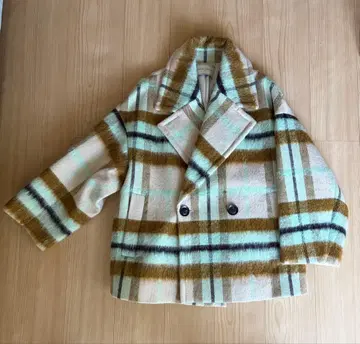 UNITED ARROWS 체크 무늬 더블 브레스트 코트