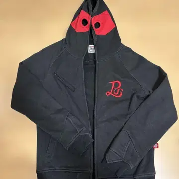 PUNK DRUNKERS 후드 부착 후드티 블랙