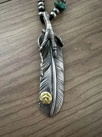 고로즈 은색 손톱 메탈 부착 특대형 페더 오른쪽 새상품급