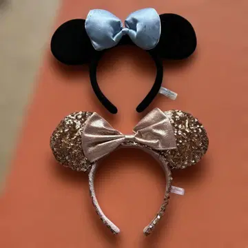 미키 귀와 반짝이는 귀의 머리띠 세트