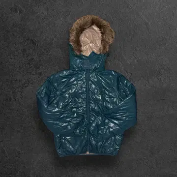 Y2K 퍼 달린 다운 자켓 헤이세이 갸루 남자 광택 짧은 기장 opi