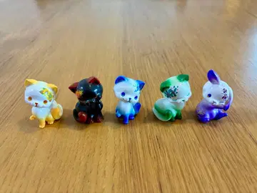 꽃 고양이 x4, 꽃 토끼 x1 총 5체 세트