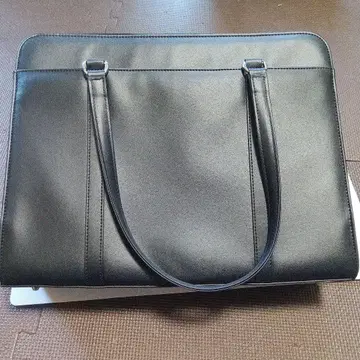 블랙 합성 피혁 토트백