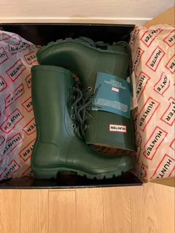 [ 미사용 새상품 ] HUNTER 그린 장화 25cm