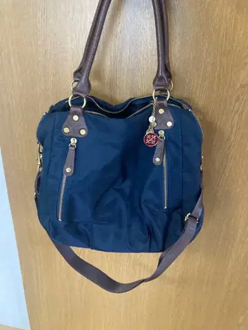 러셋 russet 네이비 숄더백