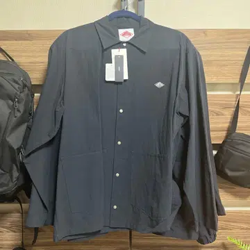 단톤 코튼 린넨 커버올 셔츠 40 네이비