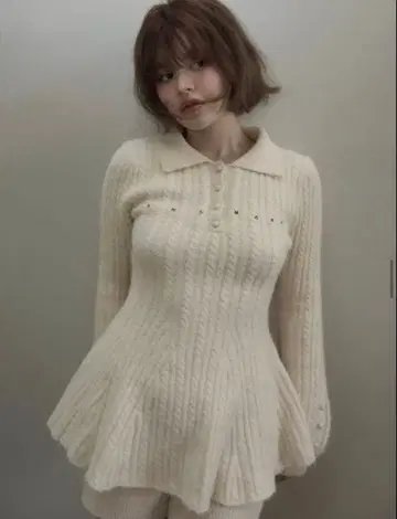 andmary Dada 케이블 세트 업 아이보리