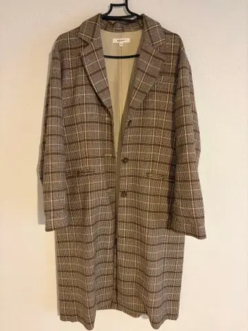 moussy M 사이즈 체크 무늬 롱 코트