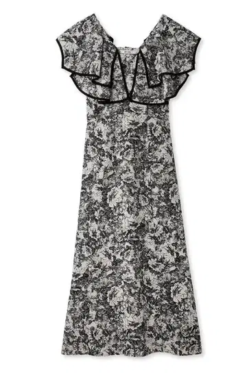 SNIDEL 프릴 꽃무늬 원피스 009 (BLK)