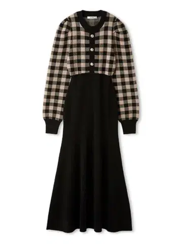 스나이델 체크 니트 원피스