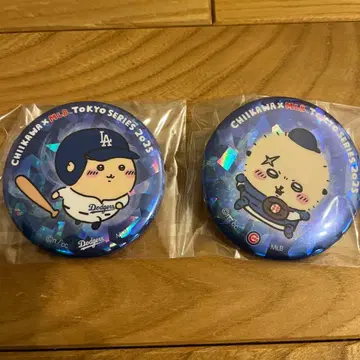 치이카와 MLB 다저스 캔뱃지 밤만쥬 랏코 선생님 세트