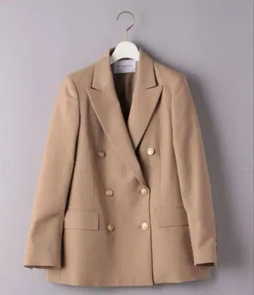 유나이티드 애로우즈 더블 브레스트 자켓 골드 버튼 베이지