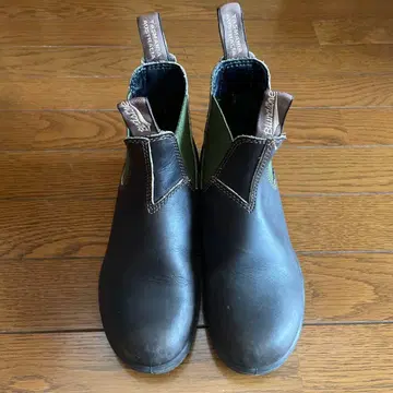 블런드스톤 사이드 고어 부츠 다크 브라운 그린