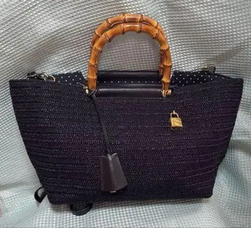 사만다 타바사 대나무 핸들 바스켓 백