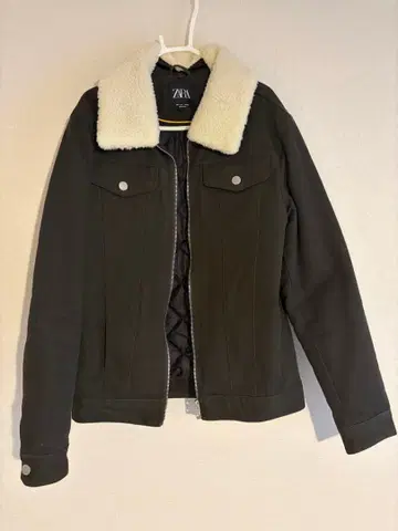 ZARA 카키 쉘파 옷깃 자켓