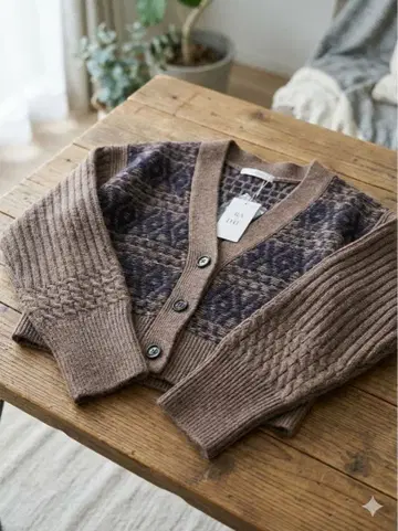 RADIATE 브라운 패턴 가디건 9호 (새상품)