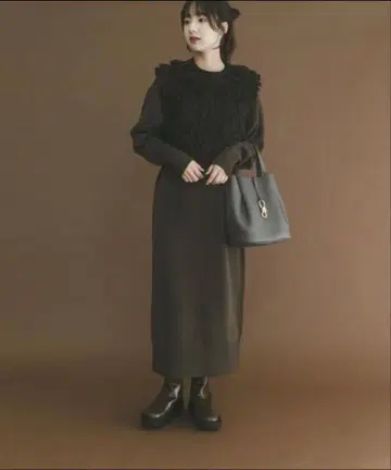 ITEMS URBANRESEARCH * 루프 니트 베스트 세트 원피스