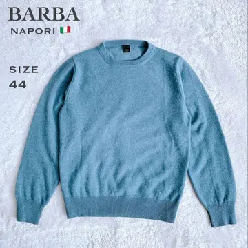 거의 미사용 BARBA NAPORI 바르바 캐시미어 100% 크루 니트