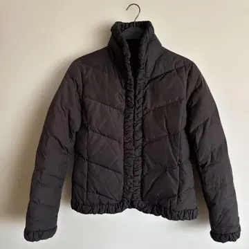 ANAYI 아나이 다운 자켓 숏 프릴 개더 블랙 38