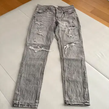 ZARA 데미지 데님 팬츠 그레이 EUR42