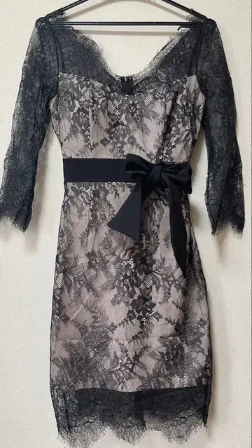 Andy M 레이스 타이트 드레스 블랙