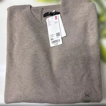 UNIQLO 3D 캐시미어 크루넥 스웨터 베이지 3XL