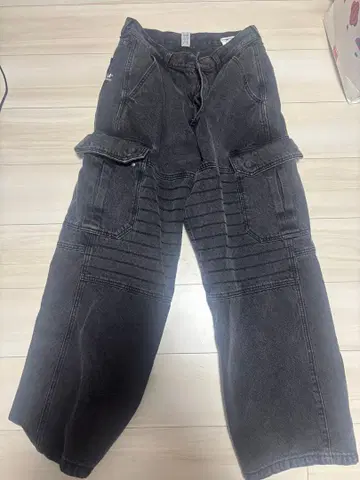 KZM SASHIKO OUTPOCKET DENIM PANTS BLACK