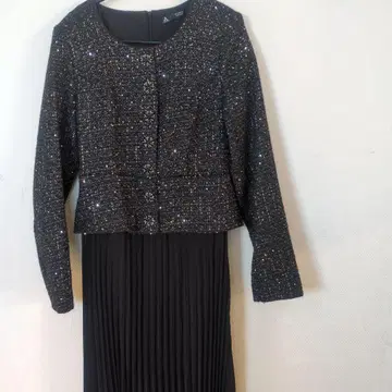 Answer 스팽글 장식 블랙 원피스