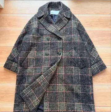 레어 티카 텐트 코트 알파카 모헤어 롱 코트 더블