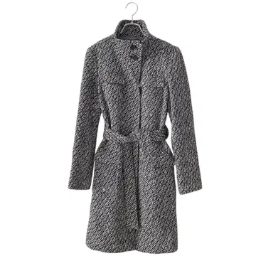 MICHEL KLEIN 울 캐시미어 트위드 롱 코트(M) 벨트 포함