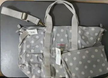 카페 카와이 도트 무늬 토트백