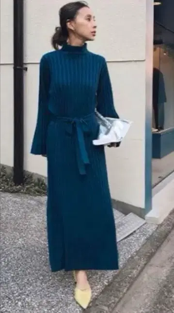 아메리 AMERI 니트 원피스 네이비 블루