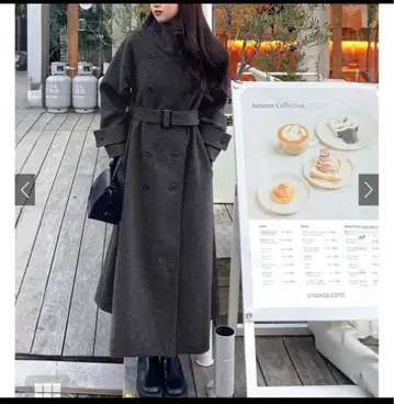 그레일 옷깃 3Way 벨트 달린 페이크 울 트렌치코트 [ze783]