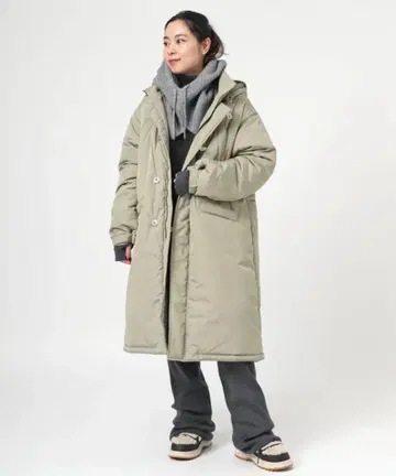 AP STUDIO 완전 별주 ARMY TWILL 롱 패디드 코트