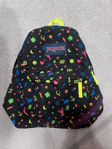 잔스포츠 형광 네온 패턴 컬러풀 백팩 개성파