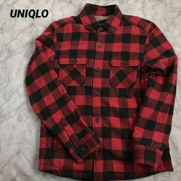 [ UNIQLO ] 유니클로 보아 안감 체크 셔츠 레드 빨간색 S 사이즈