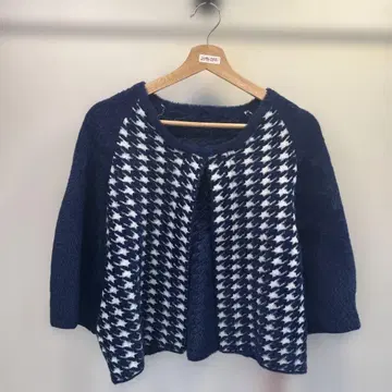 노카라 하운드 투스 자켓 네이비