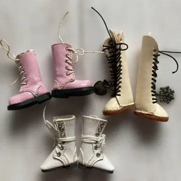 브라이스용 부츠 세트 핑크 화이트 베이지