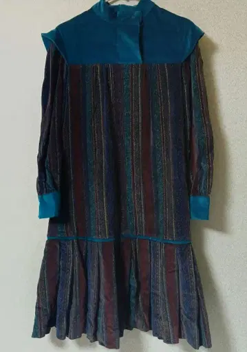 벨벳 빈티지 원피스 70s 쇼와 레트로