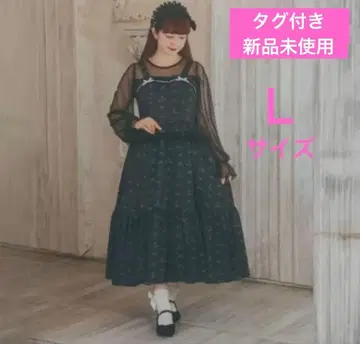 시마무라 x 아오키 미사코/니나스/페플럼 오버롤 스커트/블랙/L 사이즈