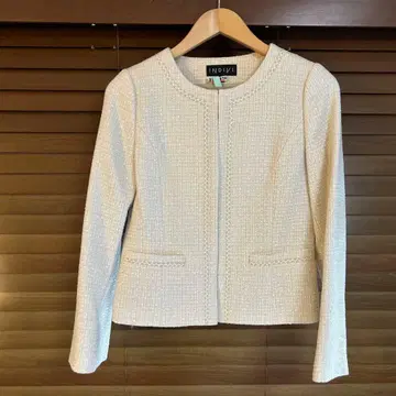 INDIVI 아이보리 트위드 자켓 M