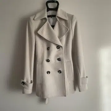 Reflect 화이트 더블 브레스트 코트