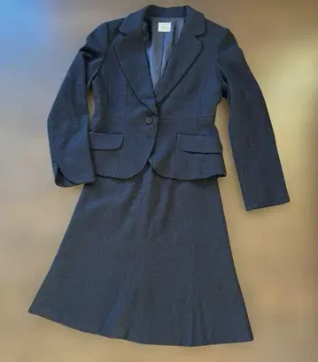 카라 수트 싱글 버튼 네이비