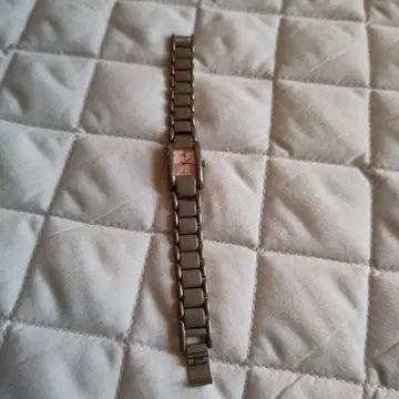 실버 스테인리스 스틸 핑크 다이얼 시계 정크제품