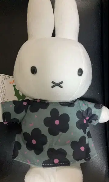 미피 봉제 인형 레트로 플라워 그레이