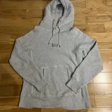 그레이 후드 부착 트레이닝복 코튼 혼방