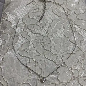 실버 다이아몬드 컷 목걸이