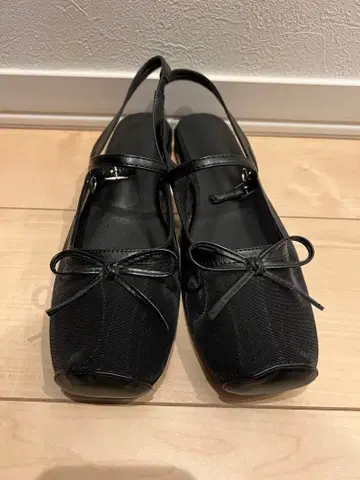 블랙 리본 포함 플랫슈즈 L 사이즈